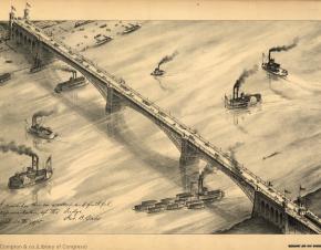 من مكتبة الكونغرس ، مسح طوبوغرافي لجزء من مدينة سانت لويس رُسم في العام 1875. (© Compton & Co./Library of Congress)