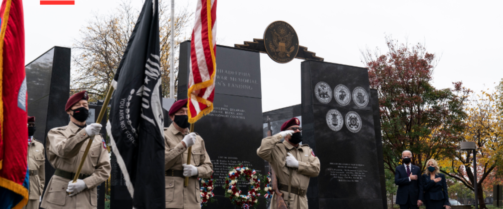 الرئيس المنتخب بايدن أثناء الاحتفال بيوم المحاربين اليوم