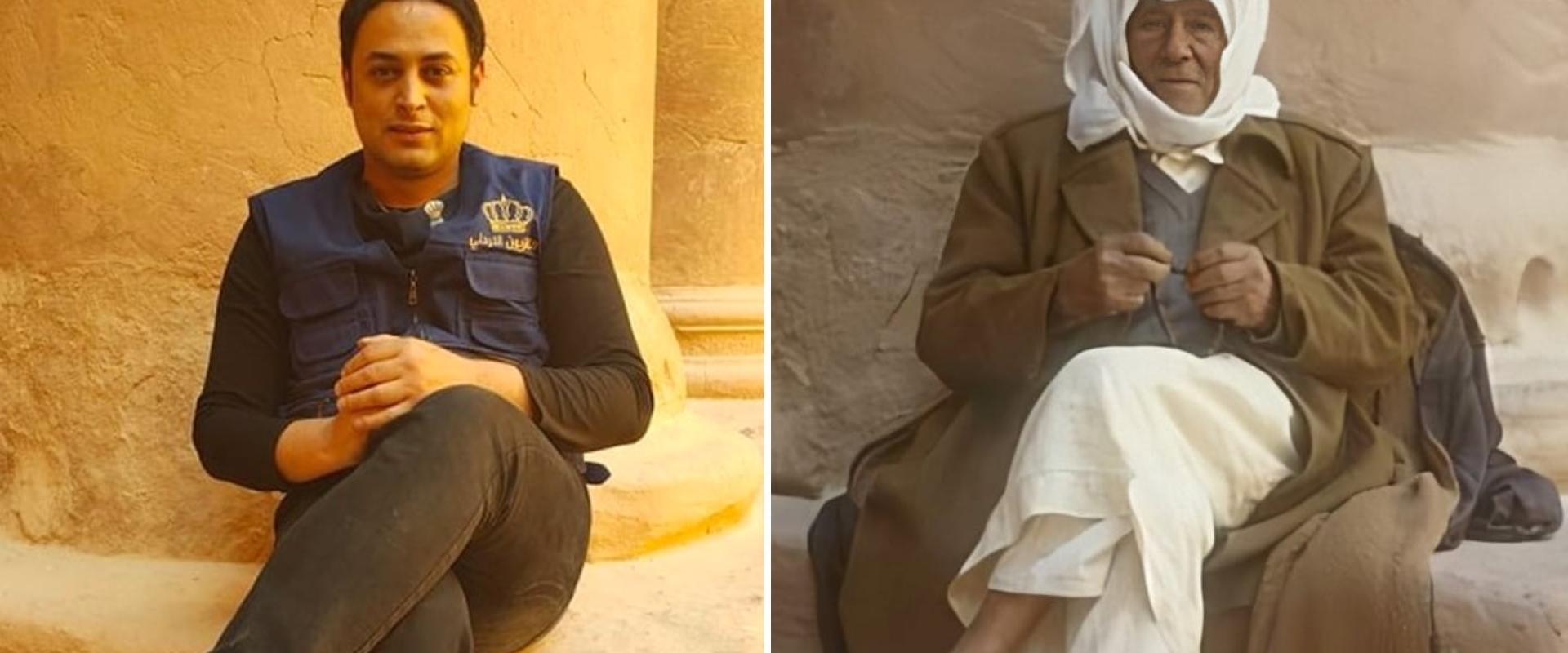 صورة تجمع مؤلف المجموعة القصصية زياد وجده الذي تدور أحداث القصص حوله