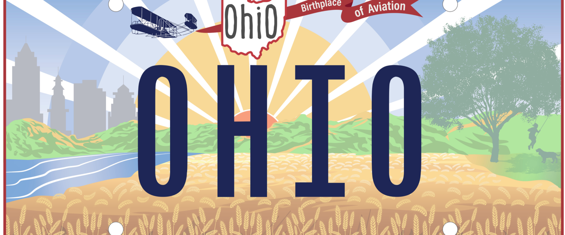 لوحة ترخيص سيارات أوهايو الجديدة Sunrise in Ohio