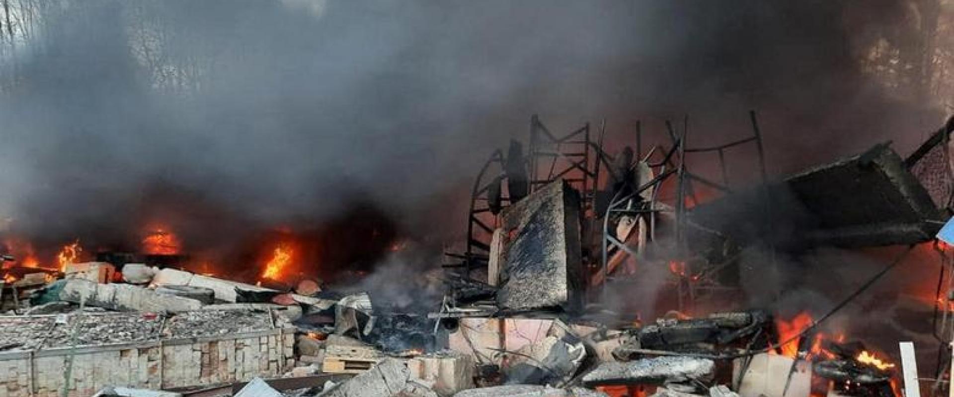 A view shows a Ukrainian State Border Guard Service site damaged by shelling in Kyiv region, Ukraine, February 24. Ukrainian State Border Guard Service/via REUTERS