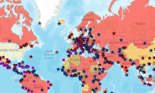 color-coded map. color-coded map.