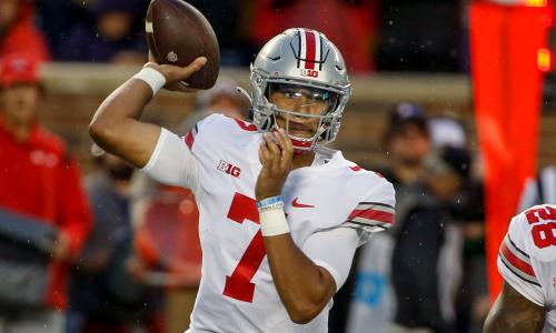 Ohio State quarterback C.J. Stroud (7) passes against Minnesota in the first quarter of the Buckeyes' season opener on Thursday, Sept. 2, 2021, in Minneapolis. Ohio State quarterback C.J. Stroud (7) passes against Minnesota in the first quarter of the Buckeyes' season opener on Thursday, Sept. 2, 2021, in Minneapolis.