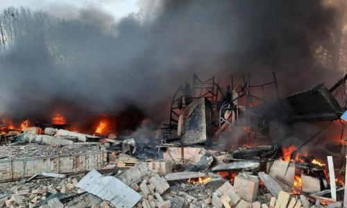 A view shows a Ukrainian State Border Guard Service site damaged by shelling in Kyiv region, Ukraine, February 24. Ukrainian State Border Guard Service/via REUTERS A view shows a Ukrainian State Border Guard Service site damaged by shelling in Kyiv region, Ukraine, February 24. Ukrainian State Border Guard Service/via REUTERS